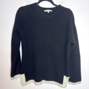 Cashmere Project Black Sweater White Colorblock